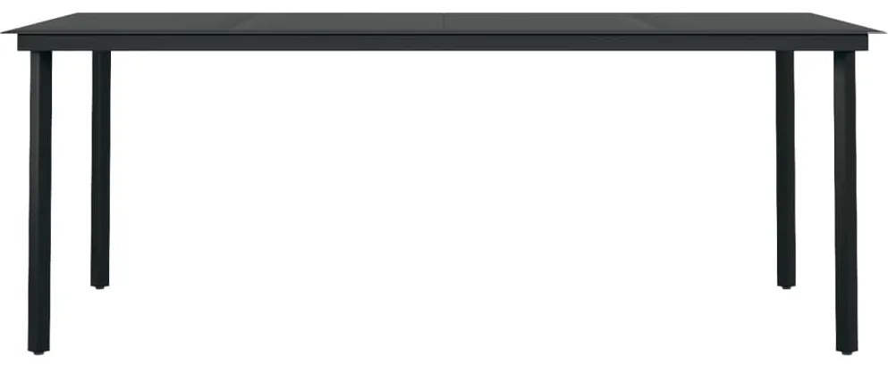 vidaXL Σετ Τραπεζαρίας Κήπου 7 Τεμαχίων Μαύρο με Μαξιλάρια