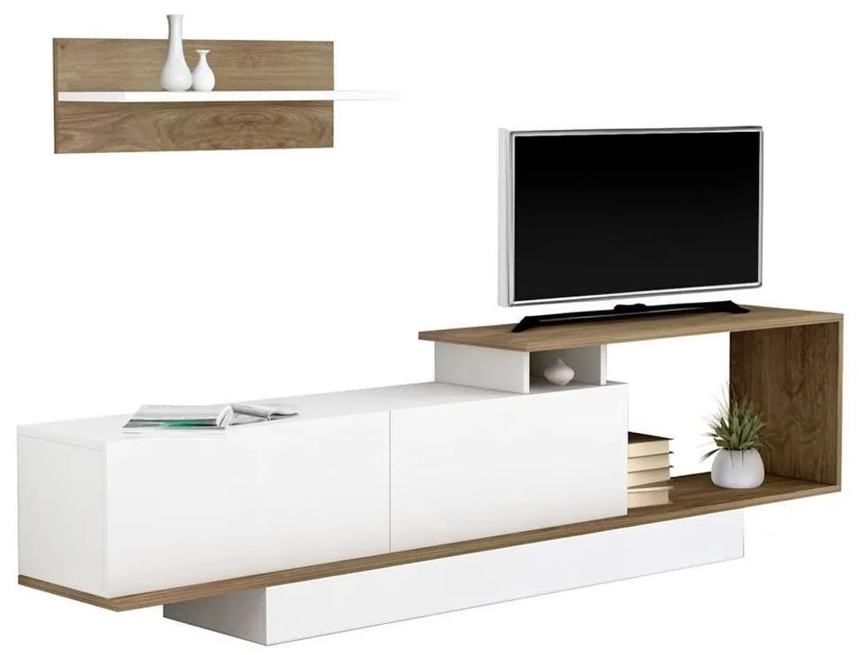 Σύνθετο Τηλεόρασης Garcelle HM8904.11 180x29,6x45cm Natural-White Μελαμίνη