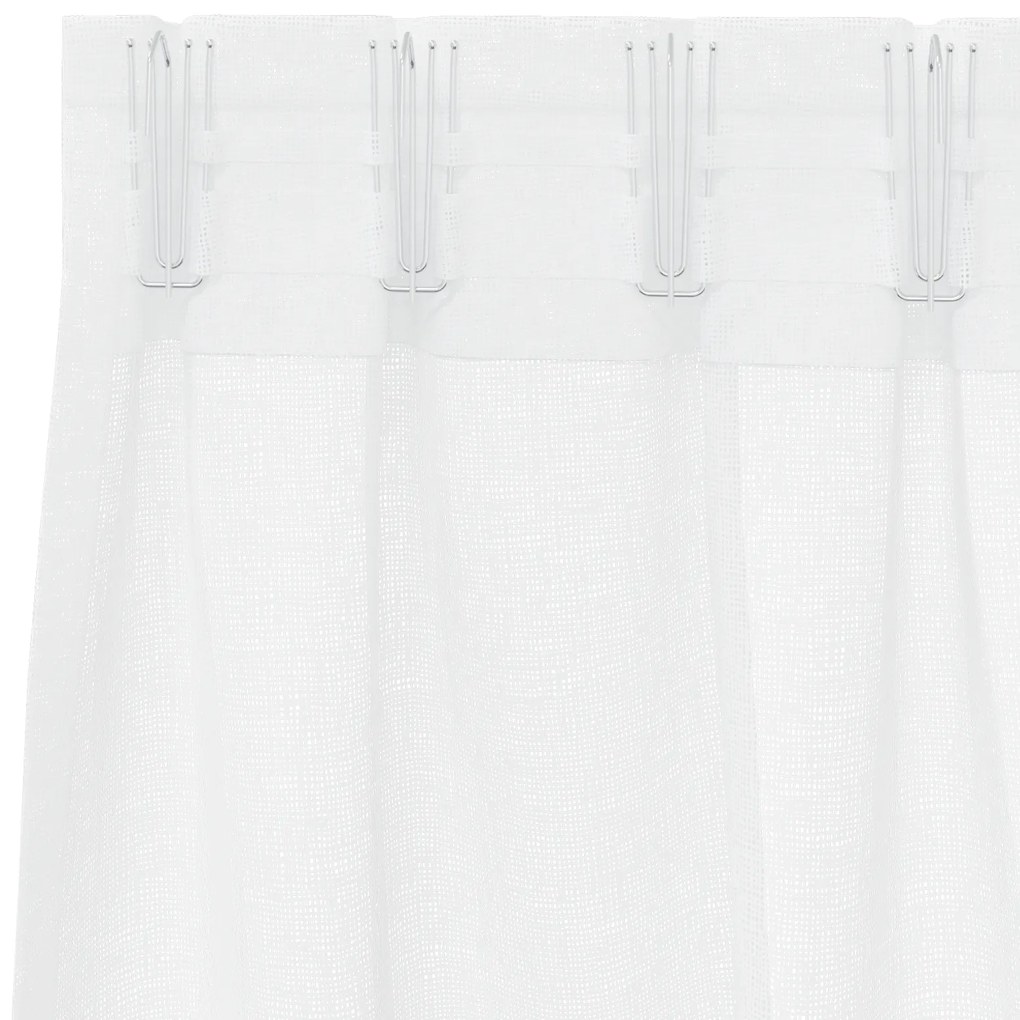 vidaXL Κουρτίνες με κουρτίνες 2 pcs Λευκό 140 x 225 cm Πολυεστέρας
