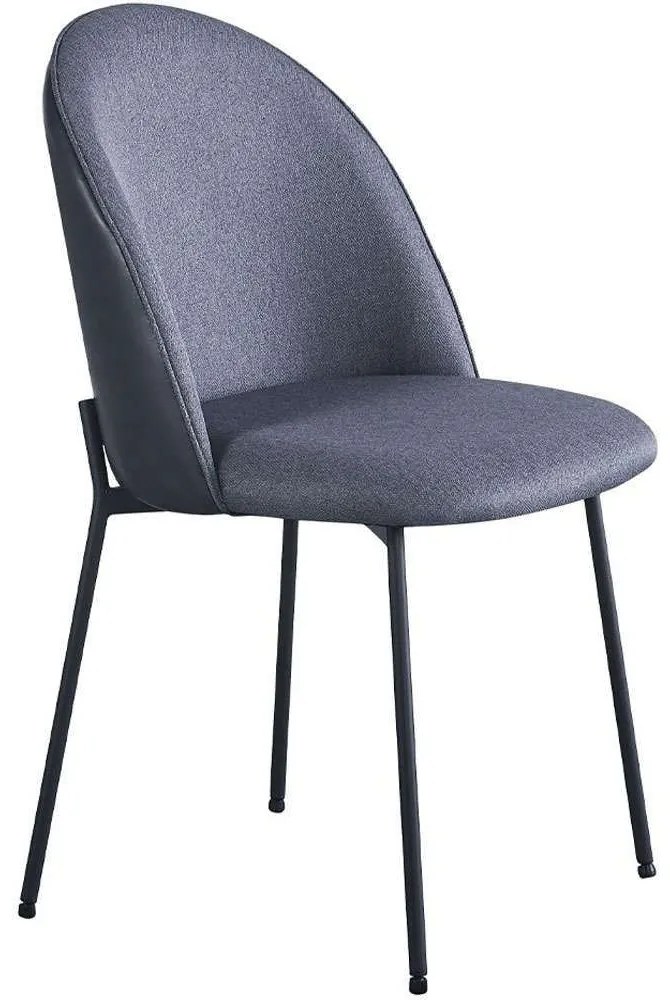 Καρέκλα Cosmo 03-1106 49x54,5x84cm Dark Grey-Black Μέταλλο,Τεχνόδερμα