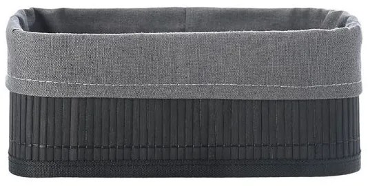 Estia Καλάθι Οργάνωσης Bamboo Essentials Με Εσωτερική Επένδυση 24.5x15cm Μαύρο 02-19686