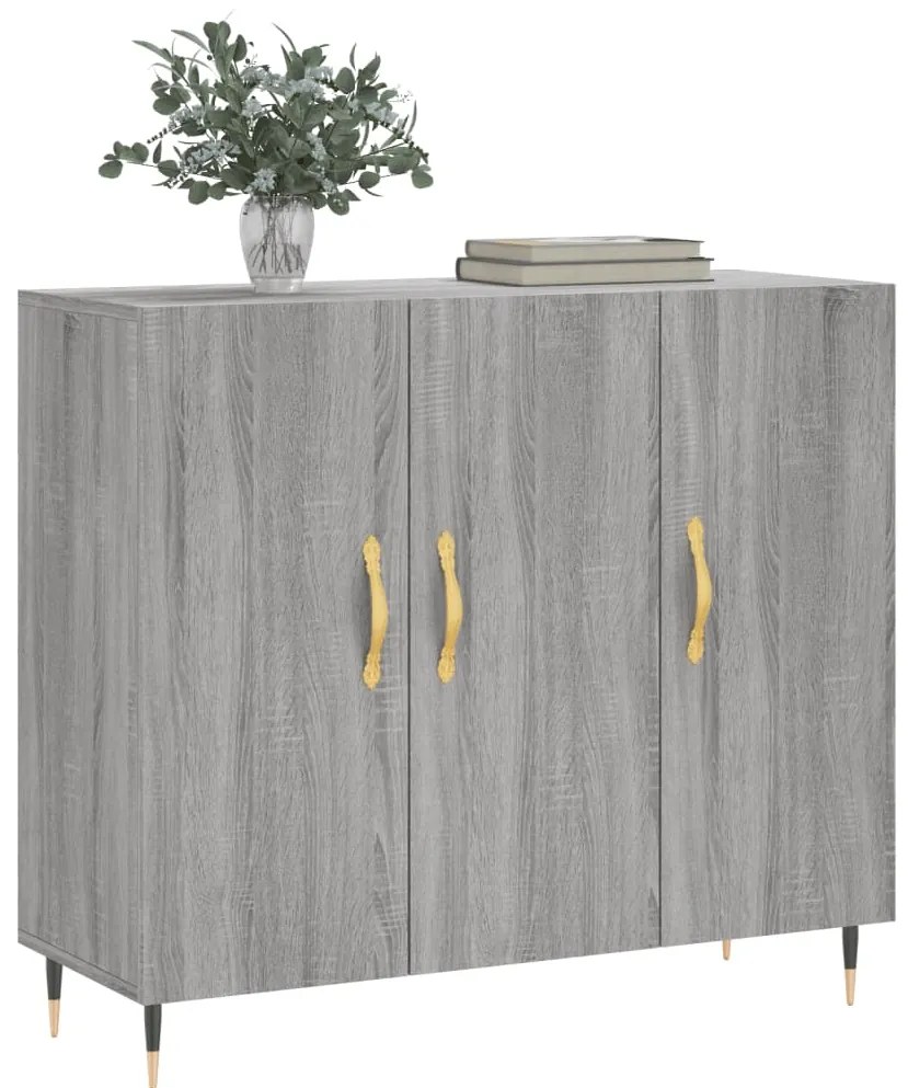 vidaXL Ντουλάπι Γκρι Sonoma 90 x 34 x 80 εκ. από Επεξεργασμένο Ξύλο