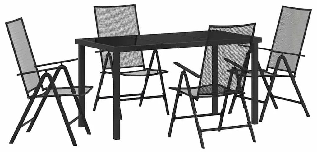 vidaXL Σέτ φαγητού για κήπο 5 pcs Ανθρακί Χάλυβας με επίστρωση πούδρας