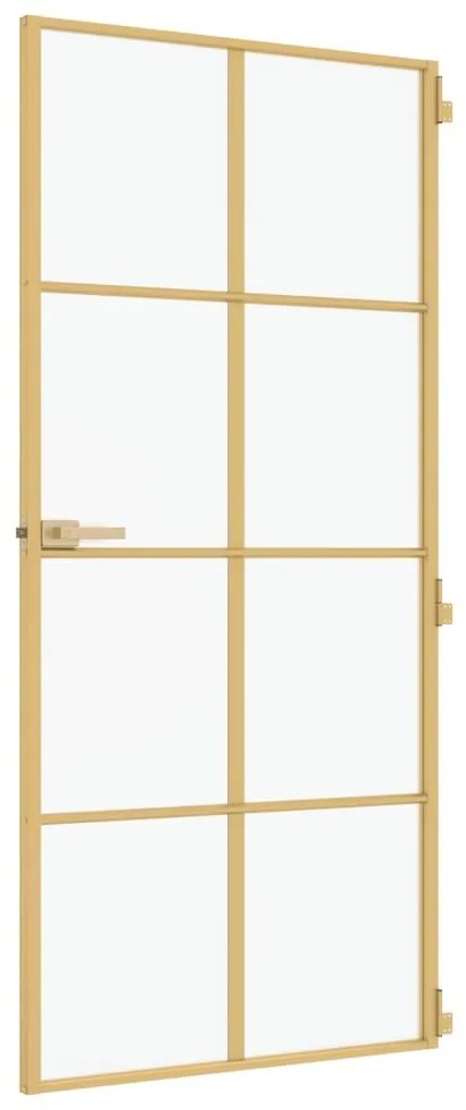 Εσωτερική Πόρτα Χρυσή 93 x 201,5 εκ. Ψημένο Γυαλί &amp; Αλουμίνιο - Μαύρο