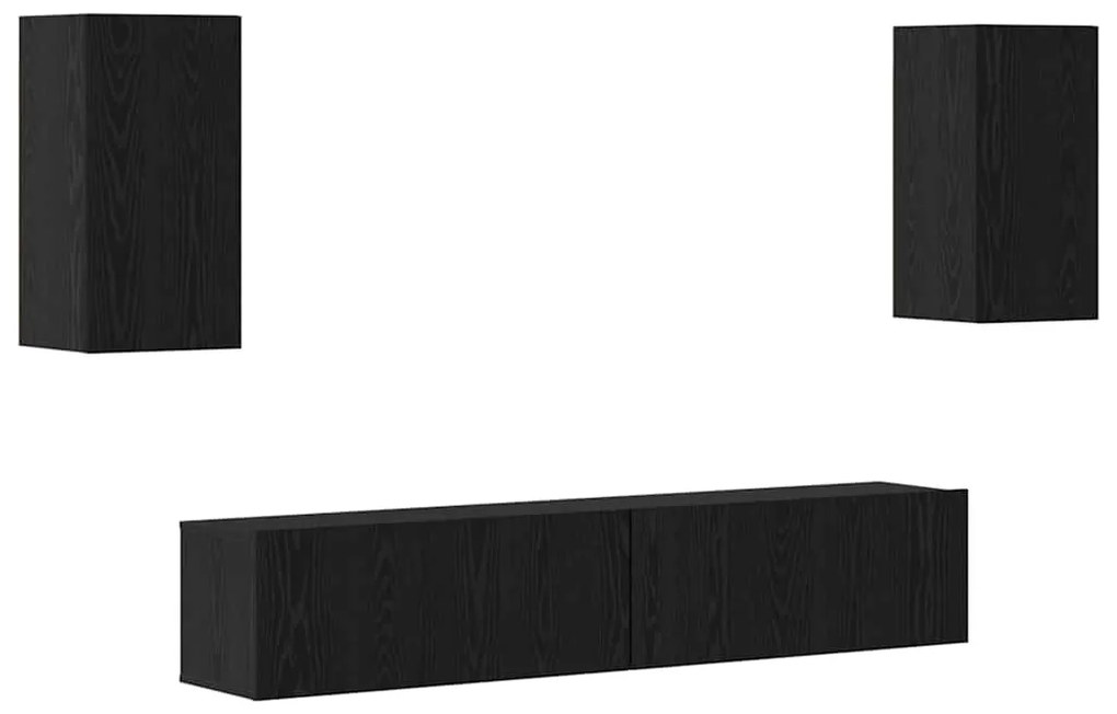 vidaXL Σετ επίπλου τηλεόρασης 4 pcs Μαύρη δρυς 80 x 30 x 30 εκ