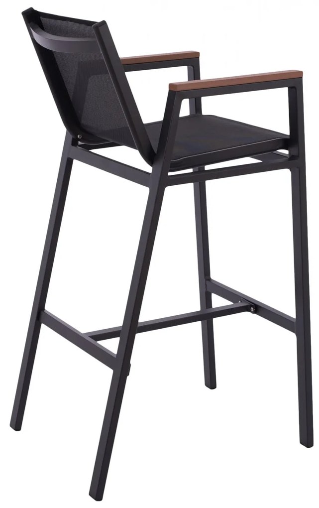 ΣΚΑΜΠΟ ΜΠΑΡ ΑΛΟΥΜΙΝΙΟΥ ΑΝΘΡΑΚΙ ΜΕ POLYWOOD 52 x 58 x 108 εκ. 52x58x108 εκ.