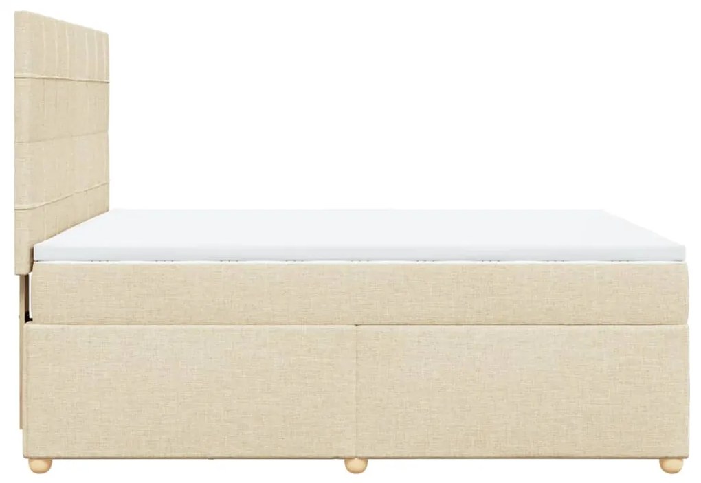 ΚΡΕΒΑΤΙ BOXSPRING ΜΕ ΣΤΡΩΜΑ ΚΡΕΜ 140X190 ΕΚ. ΥΦΑΣΜΑΤΙΝΟ 3291280