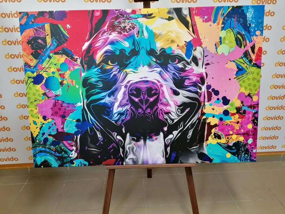 Εικόνα πολύχρωμη απεικόνιση ενός σκύλου - 60x40