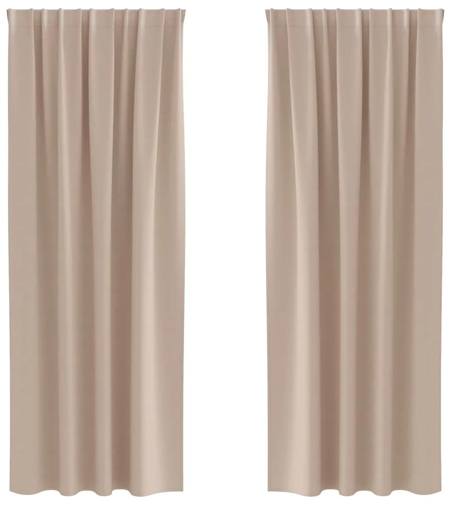 vidaXL Κουρτίνες με κουρτίνες 2 pcs Taupe 225x140εκ. Πολυεστέρας