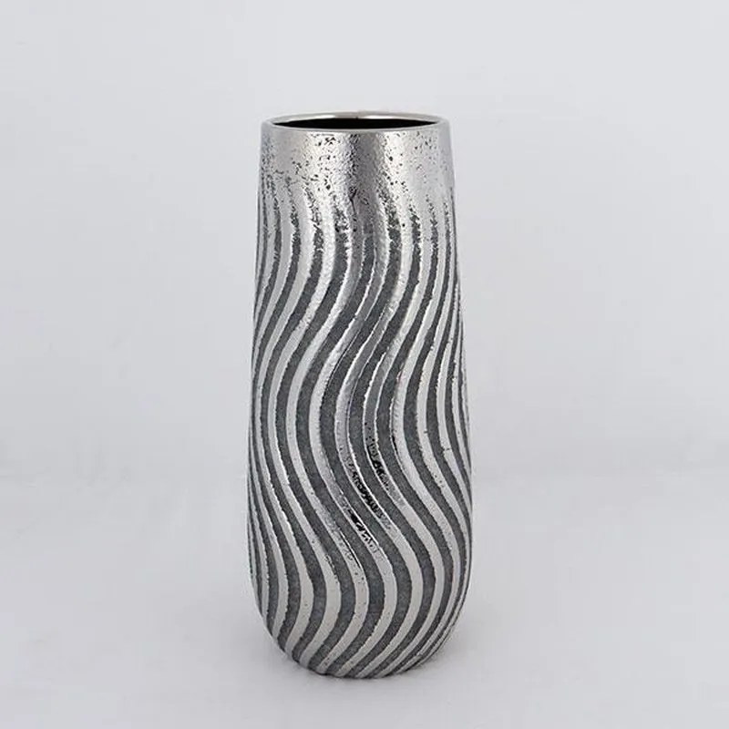 Βάζο Κεραμικό 752-20386 14.5x35cm Silver Estheti Home Ceramic
