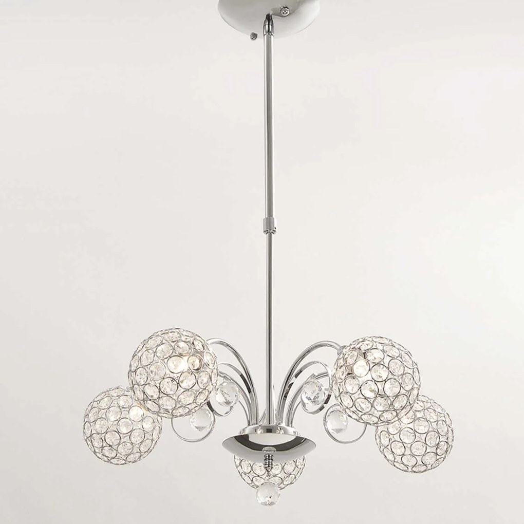 Φωτιστικό Οροφής Textile &amp; Crystal AD20120085P Chrome Crystal, Metal