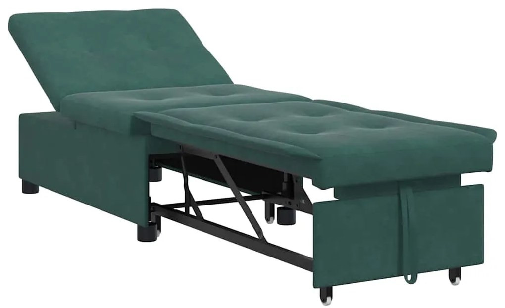 vidaXL Κρεβάτι καναπές Σκούρο Πράσινο 194 x 67 x 82 εκ Βελούδο