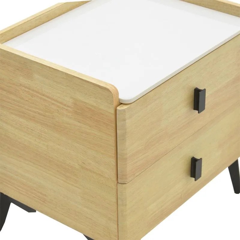 Κομοδίνο Alessio mdf φυσικό-μαύρο μέταλλο 46x37x47εκ 46x37x47 εκ.