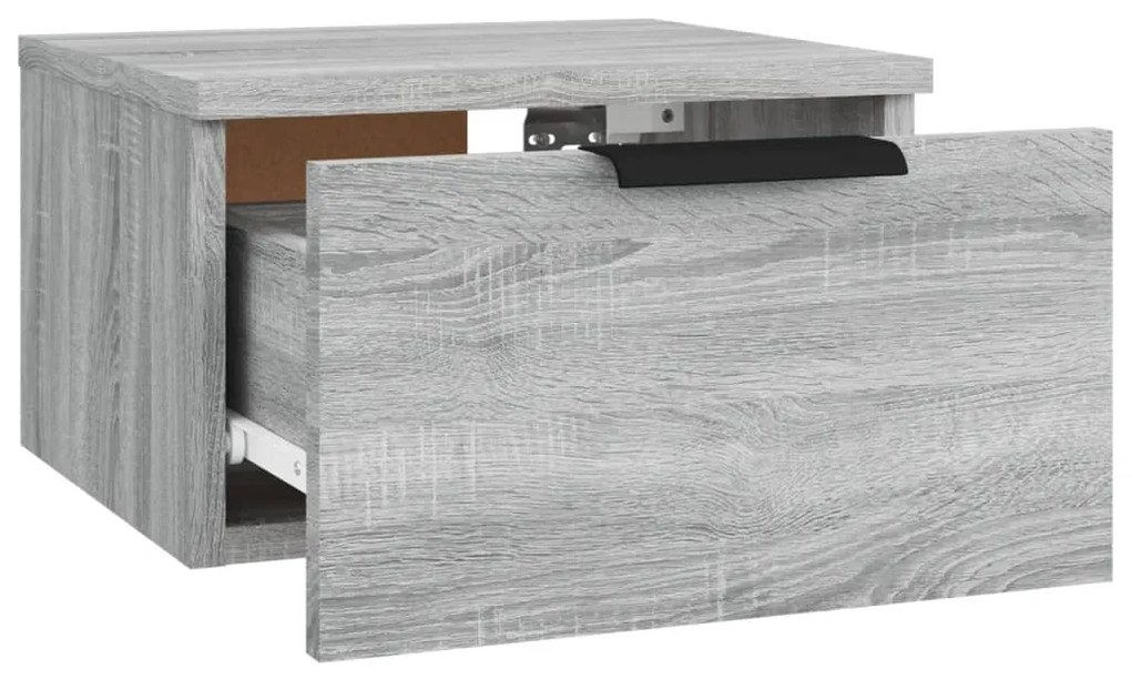 vidaXL Κομοδίνα Επιτοίχια 2 τεμ. Γκρι Sonoma 34x30x20 εκ.