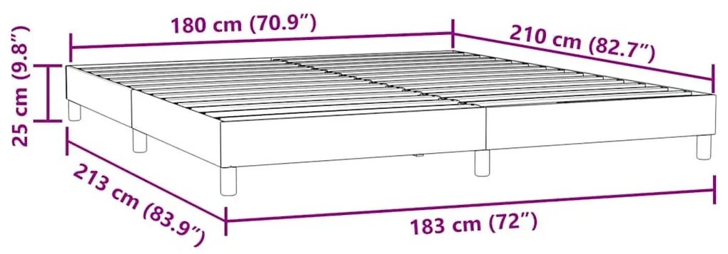 Πλαίσιο κρεβατιού χωρίς στρώμα Μαύρο 180x210 cm Βελούδινο - Μαύρο