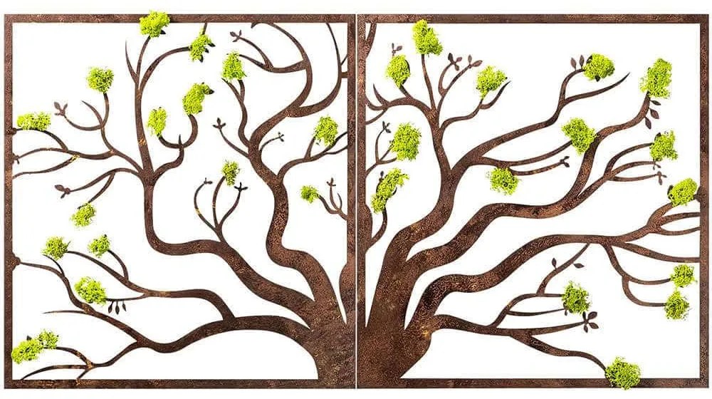 Διακοσμητικό Τοίχου Tree Με Βρύο 931NTR1108 44x44cm Brown-Green Wallity Mdf