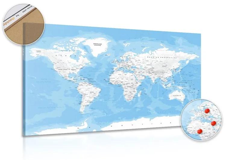 Εικόνα στον κομψό παγκόσμιο χάρτη από φελλό - 120x80  peg
