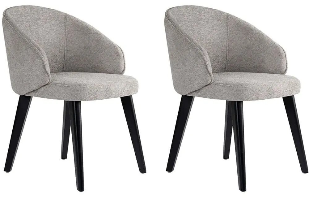 Καρέκλα Bentley (Σετ 2Τμχ) 566WYL1109 48x58x86cm Grey-Black Wood, Fabric