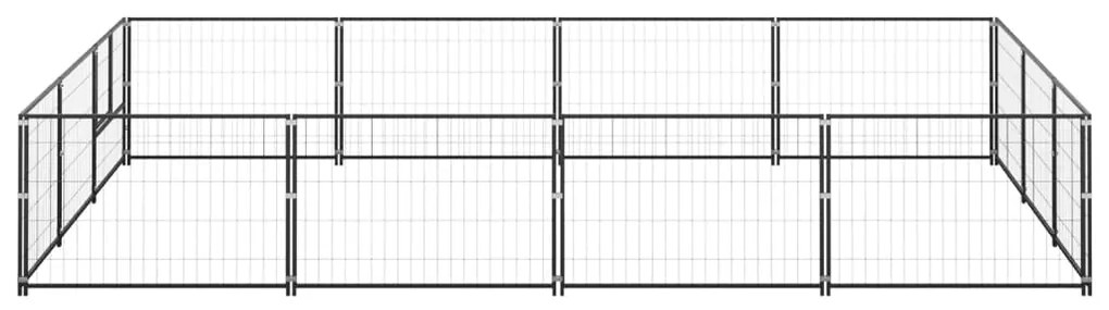 vidaXL Σπιτάκι Σκύλου Μαύρο 12 μ² Ατσάλινο