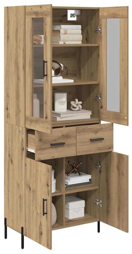vidaXL Highboard Artisan Oak 69,5 x 34 x 180 εκ. Επεξεργασμένο ξύλο