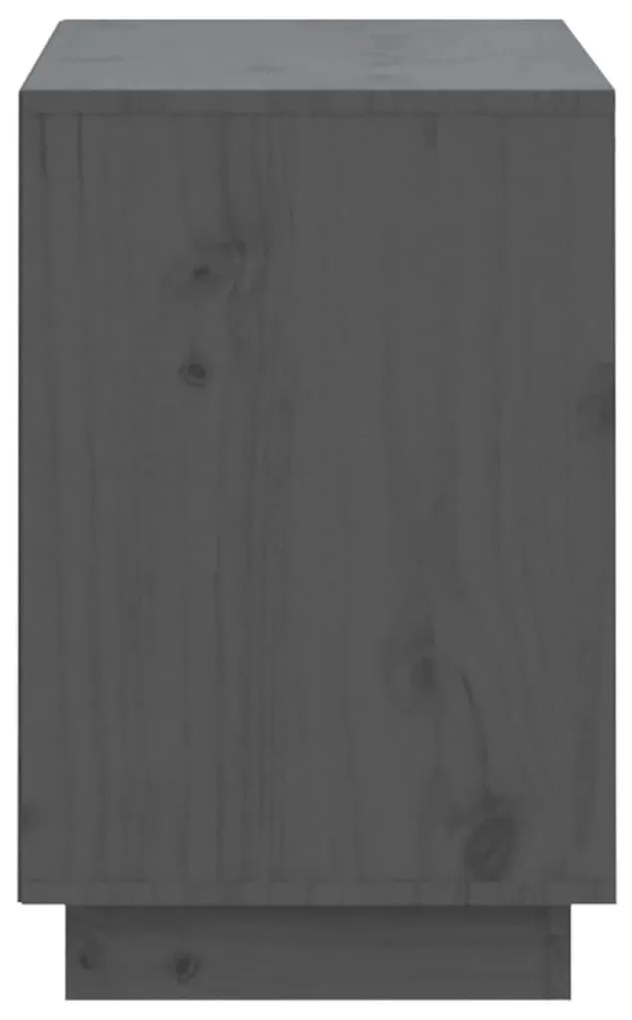 Παπουτσοθήκη Γκρί 110 x 34 x 52 εκ. από Μασίφ Ξύλο Πεύκου - Γκρι