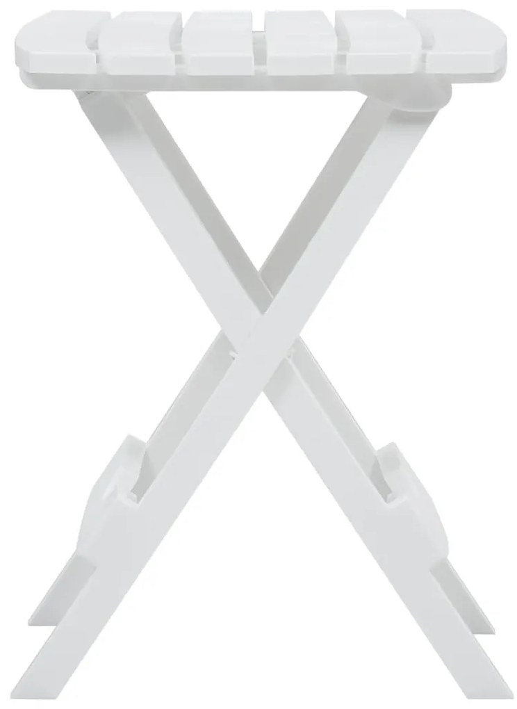 vidaXL Τραπέζι Κήπου Πτυσσόμενο Λευκό 45,5 x 38,5 x 50 εκ.
