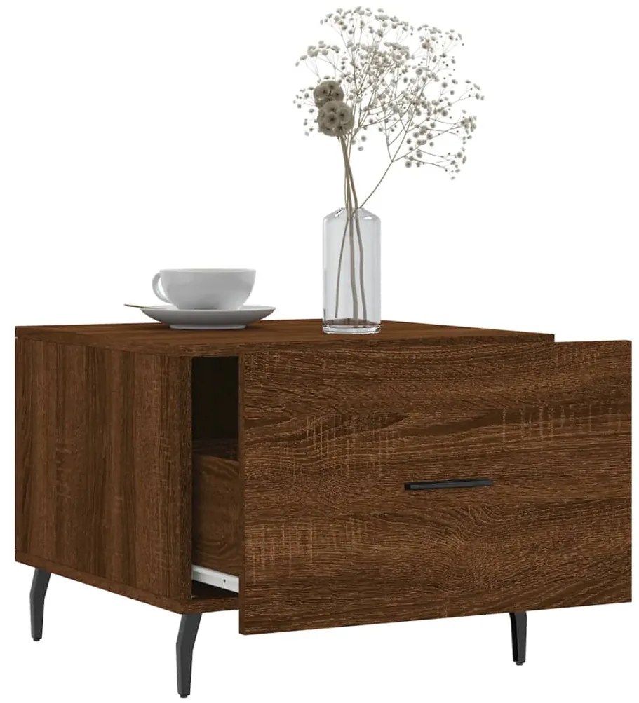 vidaXL Τραπεζάκι Σαλονιού Καφέ Δρυς 50x50x40 εκ. Επεξεργασμένο Ξύλο