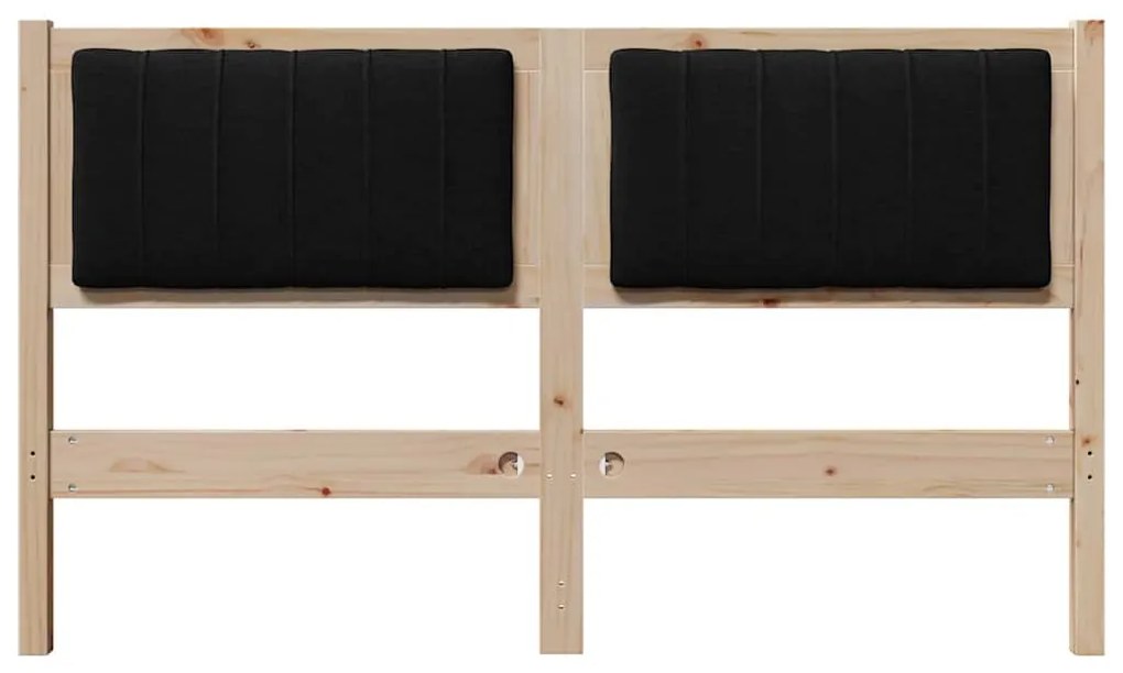 vidaXL Ταπετσαρισμένο κεφαλάρι Καφέ 135 cm Στερεά ξυλεία πεύκου