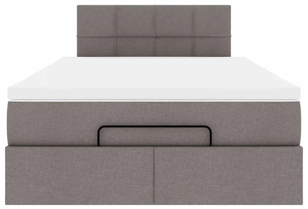 vidaXL Οθωμανικό κρεβάτι με στρώμα Taupe 120x190 cm Ύφασμα