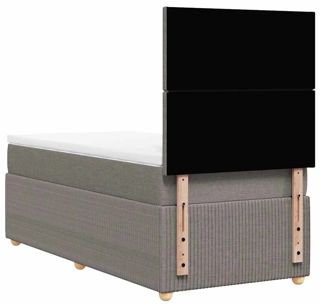 vidaXL Κρεβάτι Boxspring με Στρώμα Taupe 90x190 εκ.Υφασμάτινο