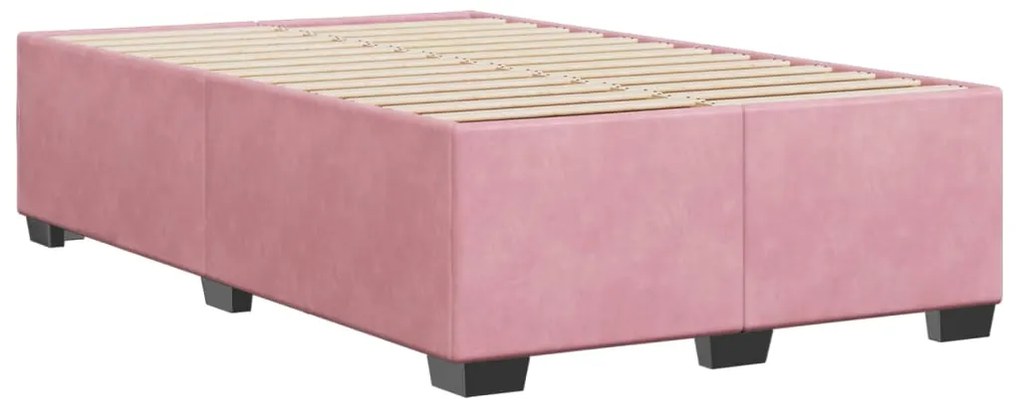 vidaXL Πλαίσιο Κρεβατιού χωρίς στρώμα Ροζ 120x190 εκ. Βελούδινο