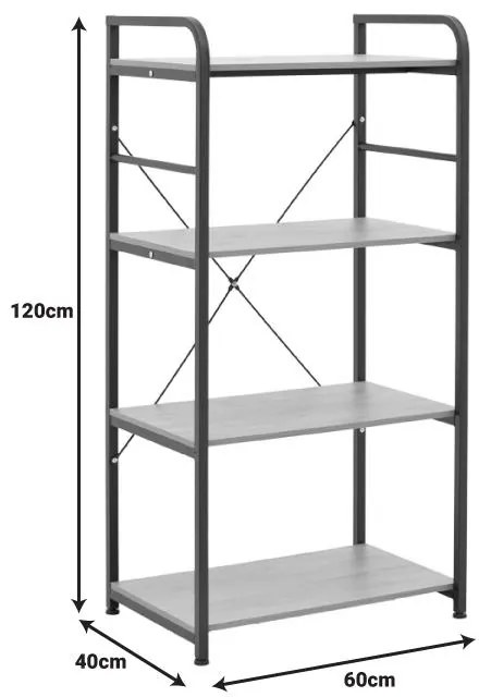 Ραφιέρα επιδαπέδια Depo μέταλλο μαύρο-mdf oak 60x40x120 εκ. 60x40x120 εκ.