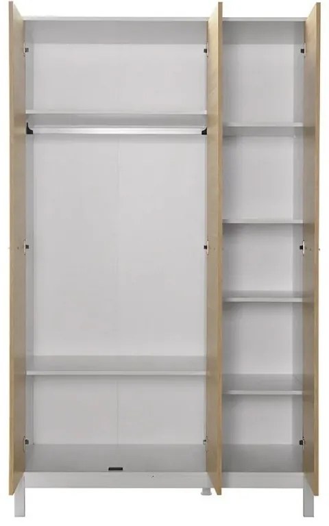 Ντουλάπα ρούχων London Megapap τρίφυλλη χρώμα oak - λευκό 120x52x202εκ.