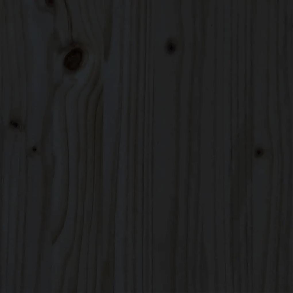 Πλαίσιο Κρεβατιού Μαύρο 75 x 190εκ. από Μασίφ Ξύλο Small Single - Μαύρο