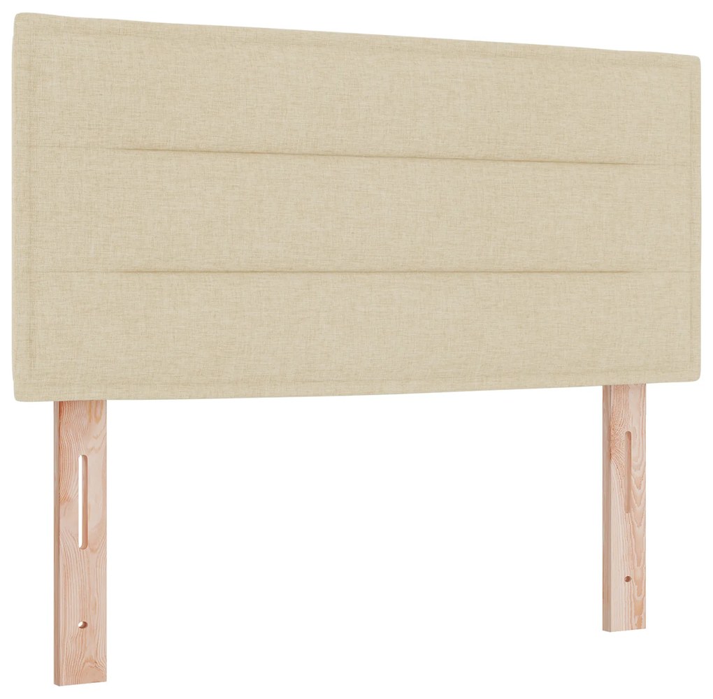 vidaXL Box Spring Bed με Ματράς Κρεμ 90x200 εκ. Υφάσματος