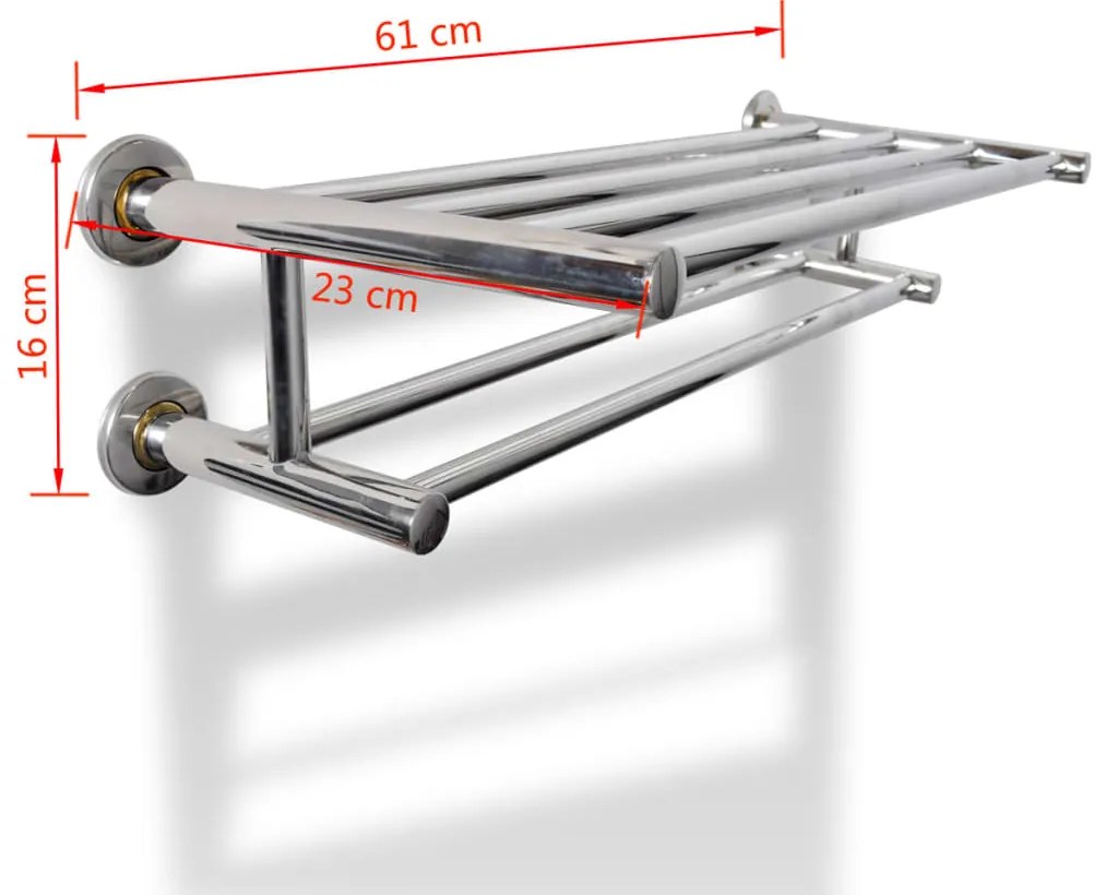 Κρεμάστρα Πετσετών με 6 Βέργες από Ανοξείδωτο Ατσάλι
