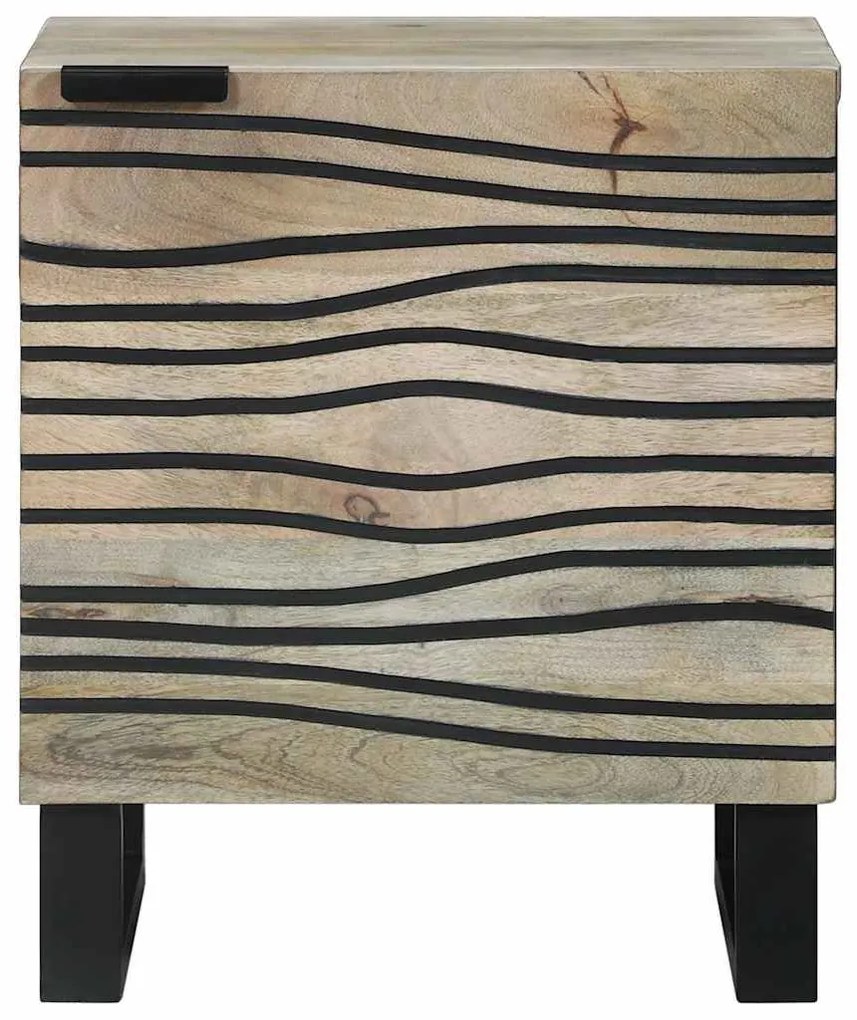 vidaXL Κομοδίνο 2 pcs Λευκό και Μαύρο 40 x 33 x 46 εκ.