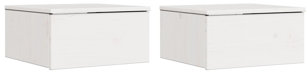 vidaXL Τοίχου Κομοδίνο με συρτάρι Επιτοίχιο 2 pcs Λευκό 37 x 35 x 18.5 εκ