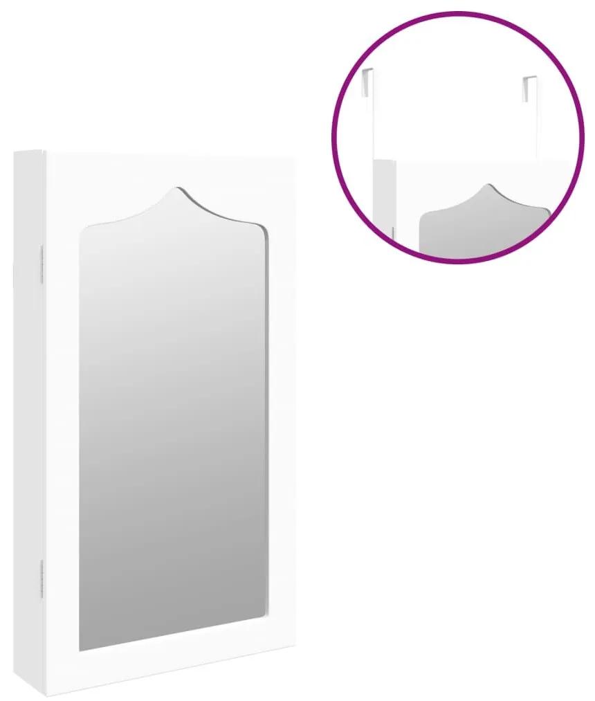 Έπιπλο Κοσμημάτων με Καθρέφτη Επιτοίχιο Λευκό 37,5x10x67 εκ. - Λευκό