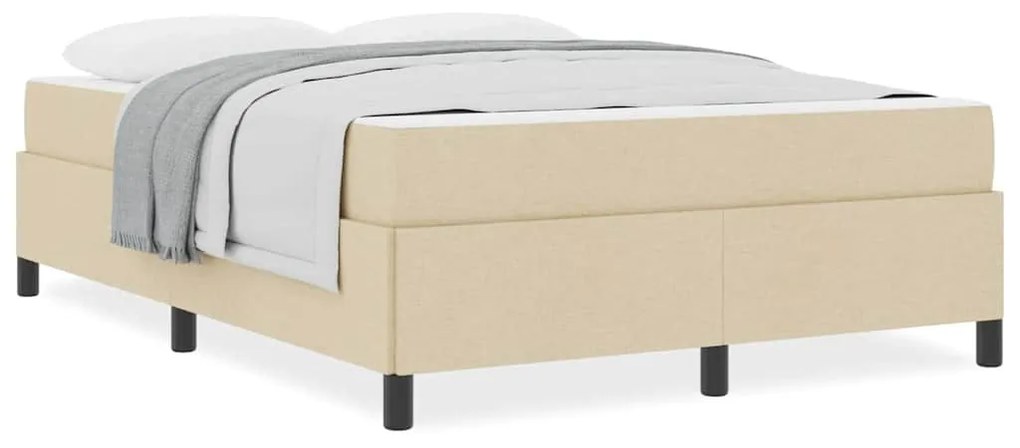 vidaXL Κρεβάτι με ελατήρια Κρέμα 140 x 190 cm