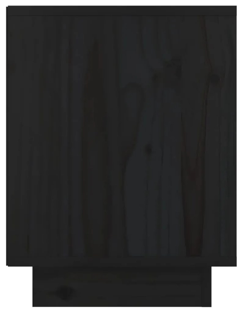 vidaXL Κομοδίνα 2 τεμ. Μαύρα 40 x 30 x 40 εκ. από Μασίφ Ξύλο Πεύκου
