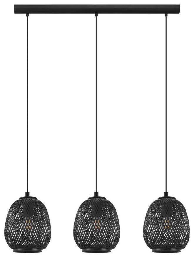 Φωτιστικό Οροφής-Ράγα 'Dembleby' 43266 Black Eglo Metal,Wood