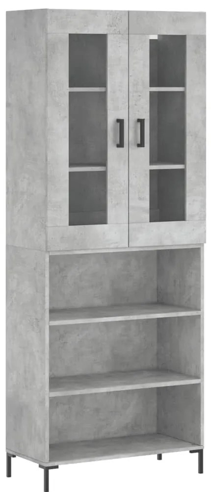 vidaXL Ντουλάπι Γκρι Σκυροδέματος 69,5x34x180 εκ. Επεξεργασμένο Ξύλο