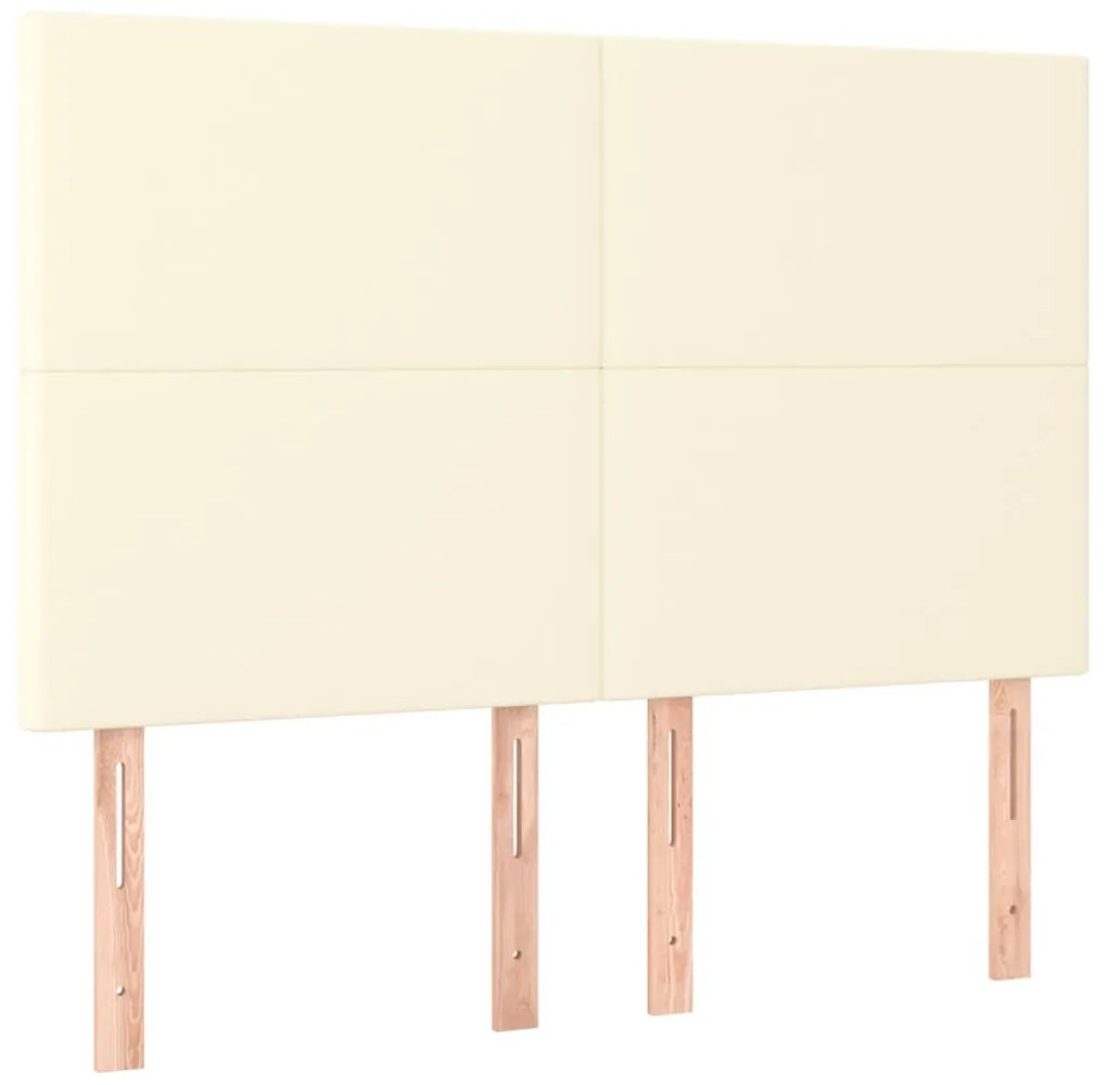 vidaXL Κεφαλάρια Κρεβατιού 4 τεμ. Κρεμ 72x5x78/88 εκ. Συνθετικό Δέρμα