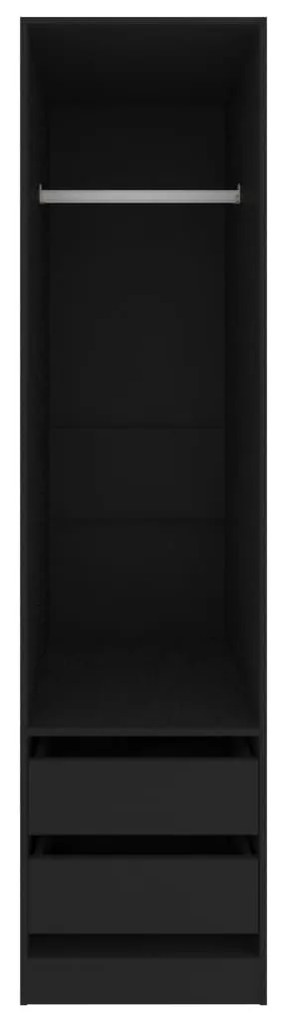 vidaXL Ντουλάπα με Συρτάρια Μαύρη 50 x 50 x 200 εκ. από Επεξ. Ξύλο