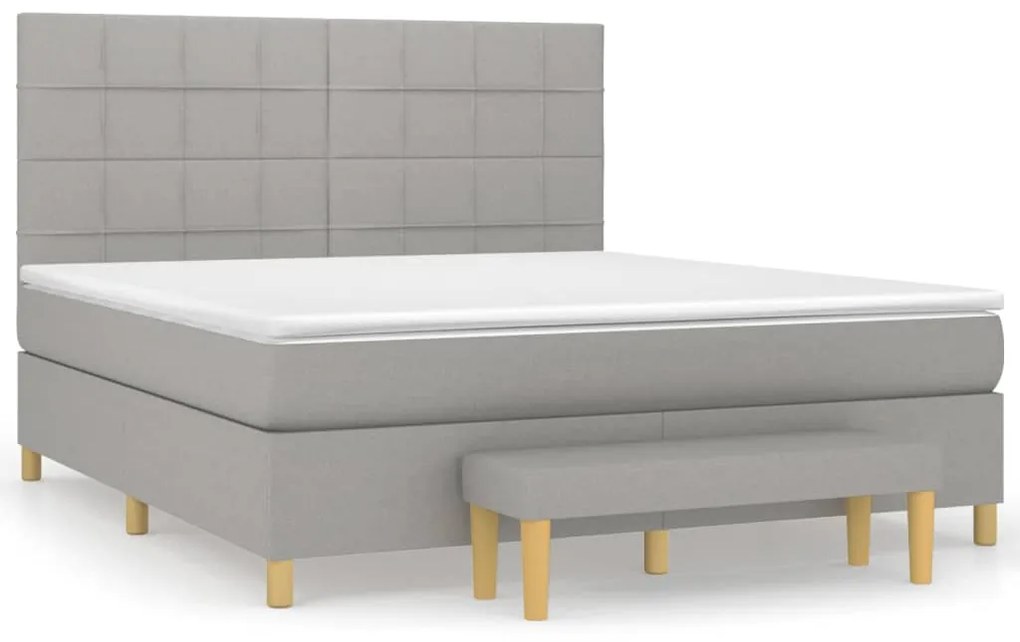 ΚΡΕΒΑΤΙ BOXSPRING ΜΕ ΣΤΡΩΜΑ ΑΝΟΙΧΤΟ ΓΚΡΙ 180X200 ΕΚ. ΥΦΑΣΜΑΤΙΝΟ 3137173