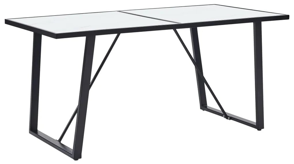 vidaXL Τραπεζαρία Λευκή 160 x 80 x 75 εκ. από Ψημένο Γυαλί