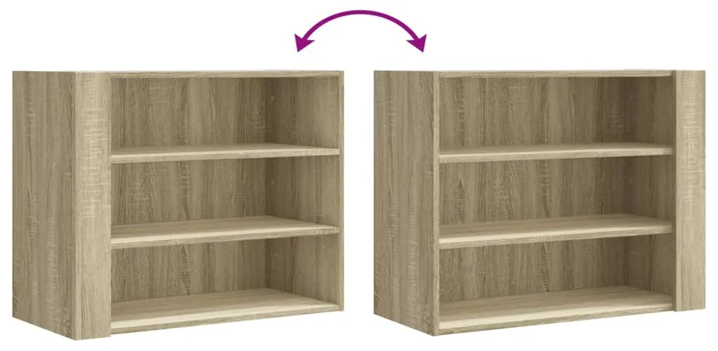 vidaXL Ντουλάπι Τοίχου Sonoma Δρυς 75x35x60 εκ. Επεξεργασμένο Ξύλο