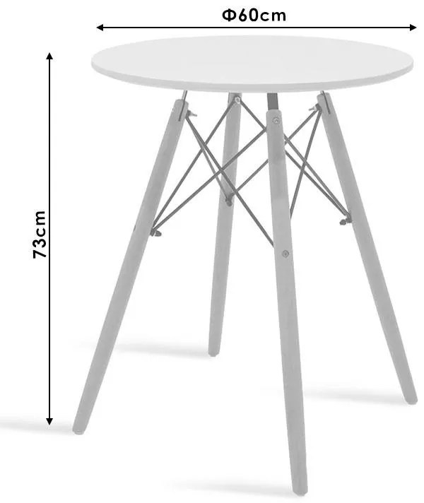 Σετ Τραπεζαρίας Aurora-Julita σετ 3τεμ pp-mdf σε μαύρη-φυσική απόχρωση Φ60x73εκ 60x60x73 εκ.