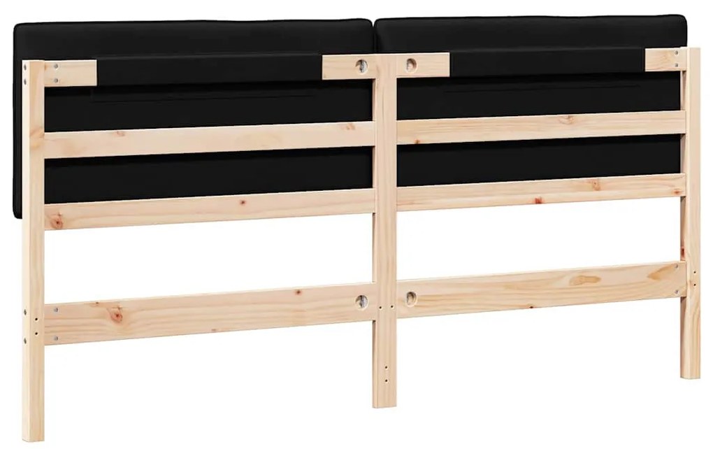 vidaXL Ταπετσαρισμένο κεφαλάρι με κεφαλάρι Καφέ και Μαύρο 200 cm